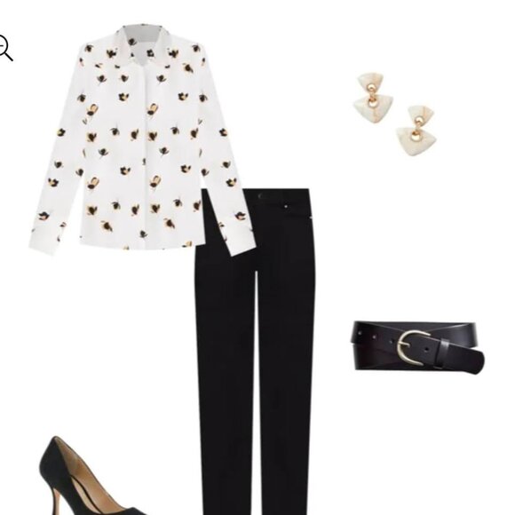 Ann Taylor Petite Floral Ruffle Collar Shirt - Picture 5 of 7